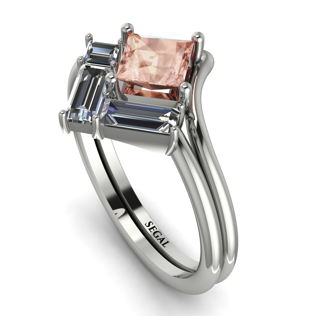 Stacking Princess Morganite Ring - Elise No. 903