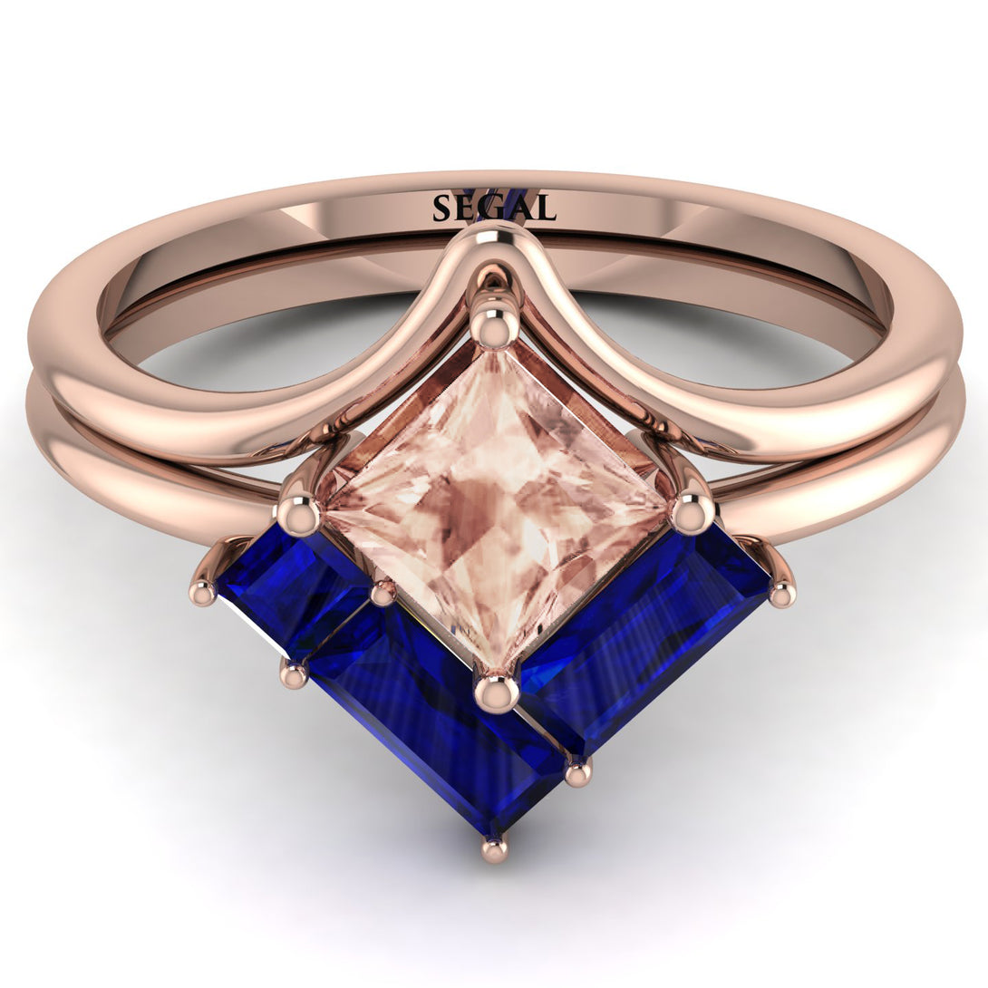 Stacking Princess Morganite Ring - Elise No. 914