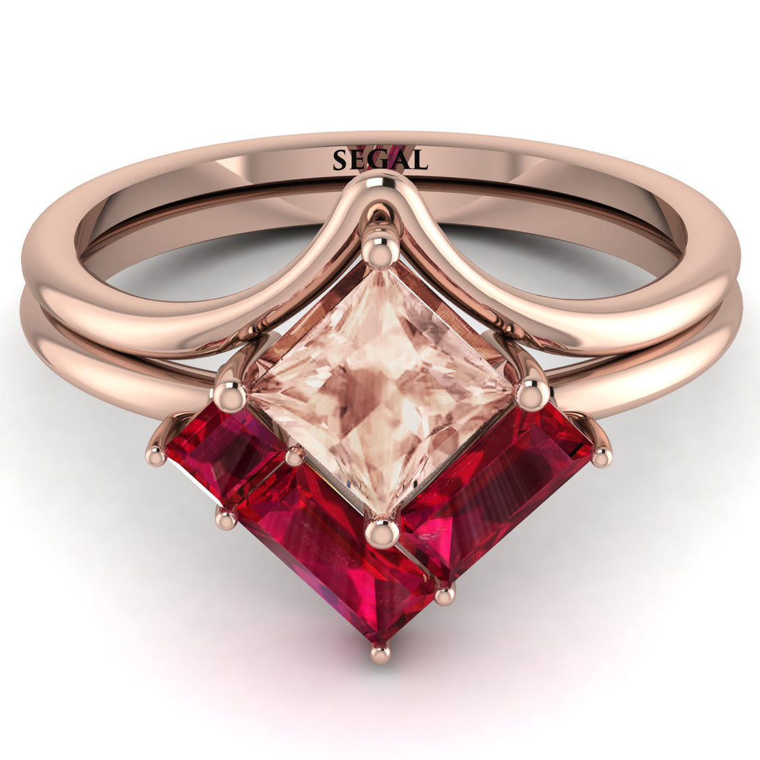 Stacking Princess Morganite Ring - Elise No. 911