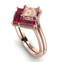 Stacking Princess Morganite Ring - Elise No. 911 image 1