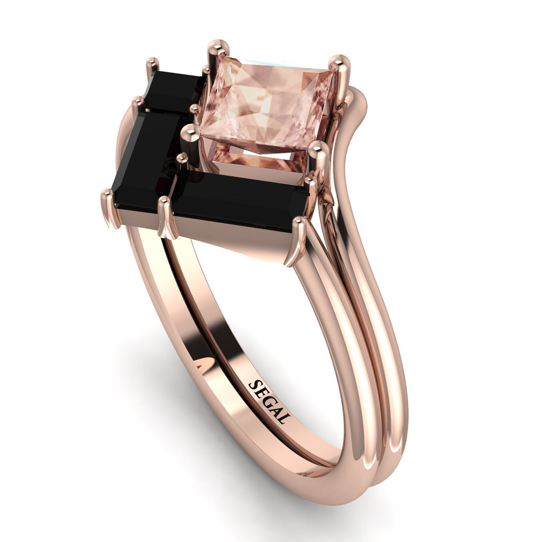 Stacking Princess Morganite Ring - Elise No. 908