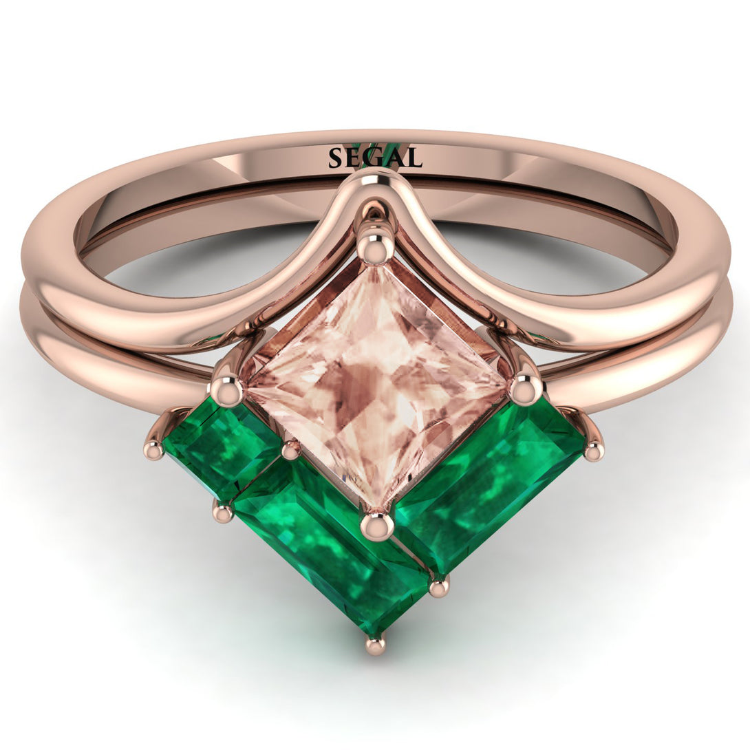 Stacking Princess Morganite Ring - Elise No. 905