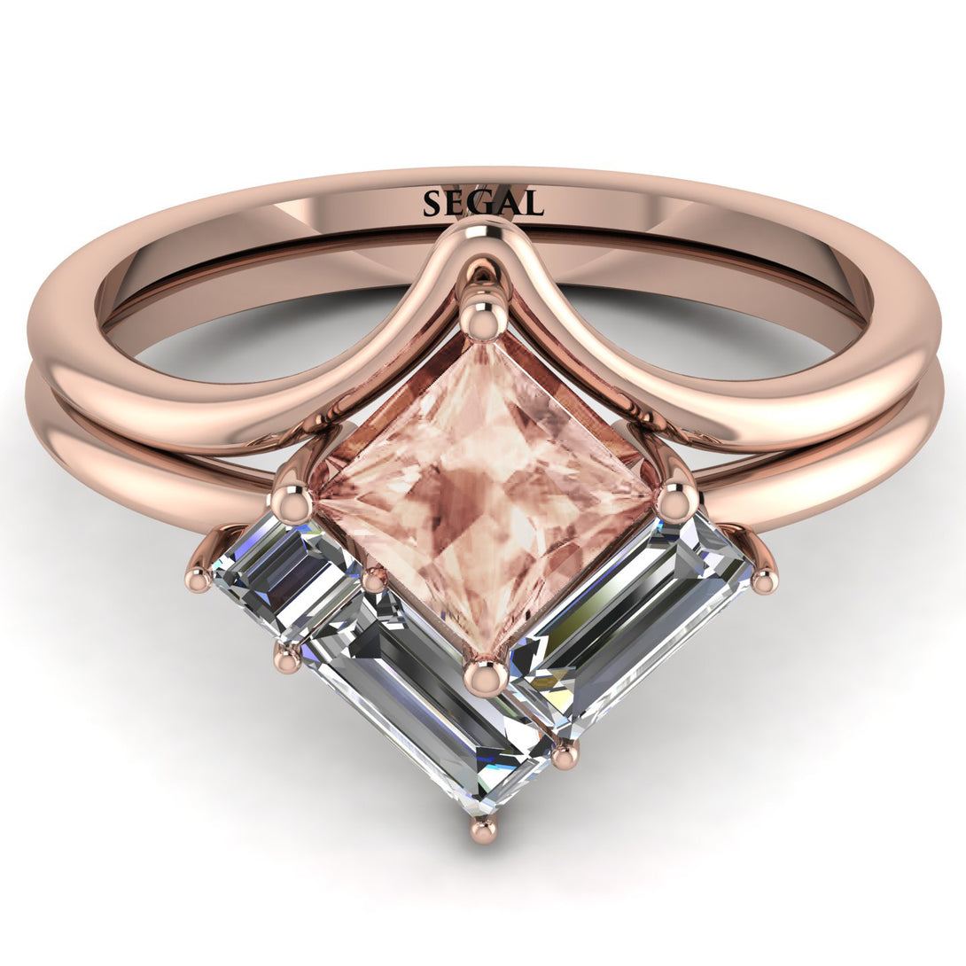 Stacking Princess Morganite Ring - Elise No. 902