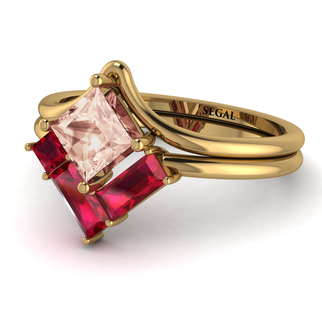 Stacking Princess Morganite Ring - Elise No. 910