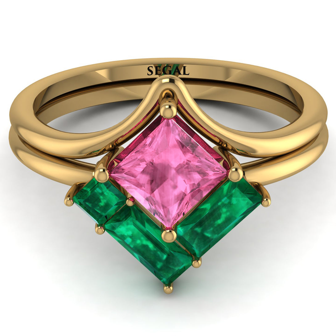 Stacking Princess Pink Moissanite Ring - Elise No. 804