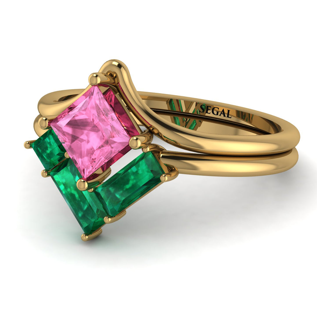 Stacking Princess Pink Moissanite Ring - Elise No. 804