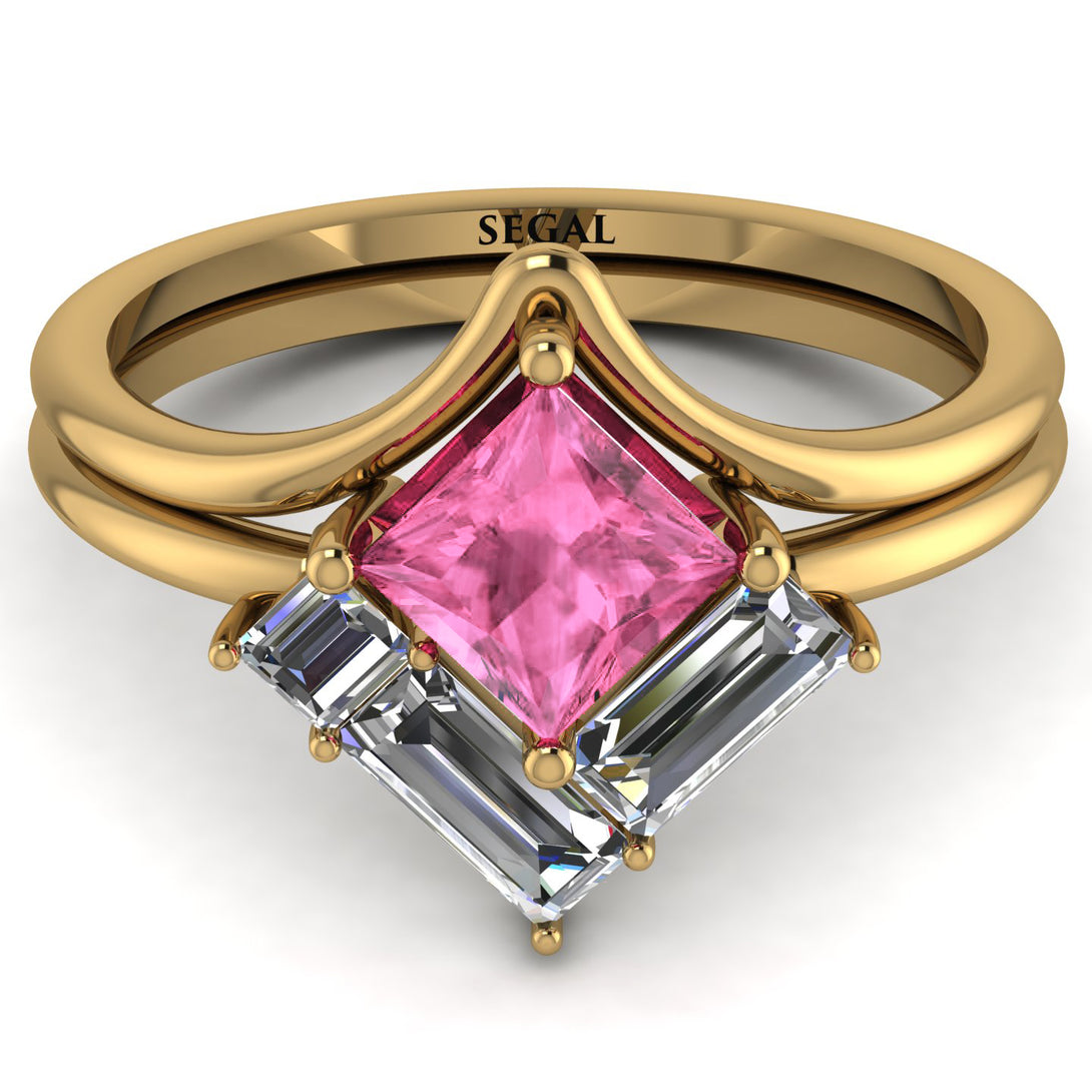 Stacking Princess Pink Moissanite Ring - Elise No. 801