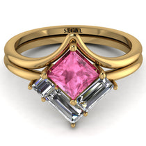 Stacking Princess Pink Moissanite Ring - Elise No. 801 image 1