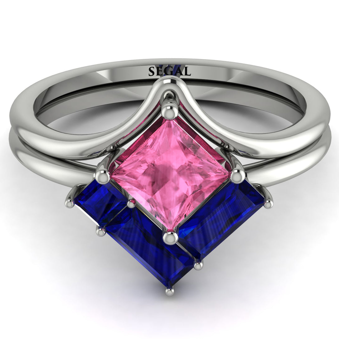 Stacking Princess Pink Moissanite Ring - Elise No. 815
