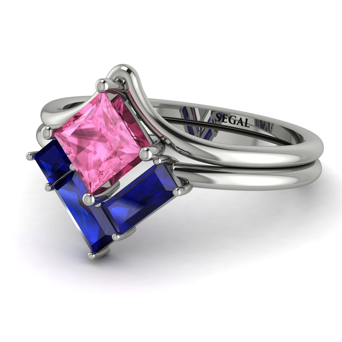 Stacking Princess Pink Moissanite Ring - Elise No. 815