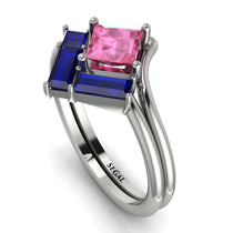 Stacking Princess Pink Moissanite Ring - Elise No. 815 image 1