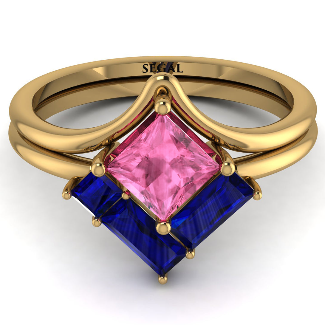Stacking Princess Pink Moissanite Ring - Elise No. 813