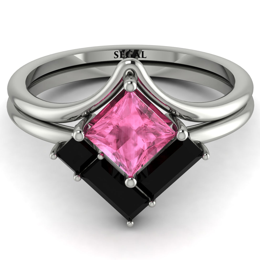 Stacking Princess Pink Moissanite Ring - Elise No. 809