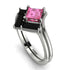 Stacking Princess Pink Moissanite Ring - Elise No. 809