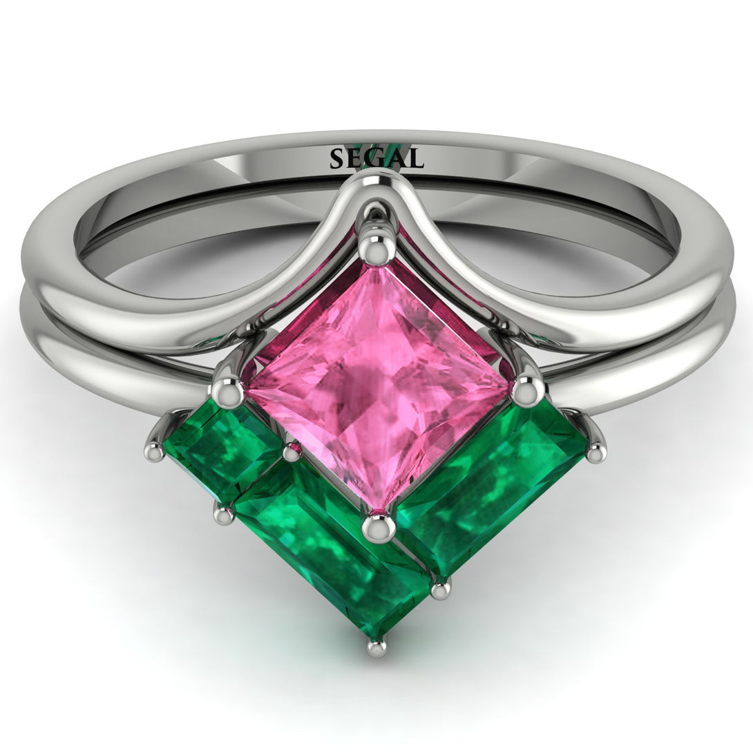 Stacking Princess Pink Moissanite Ring - Elise No. 806