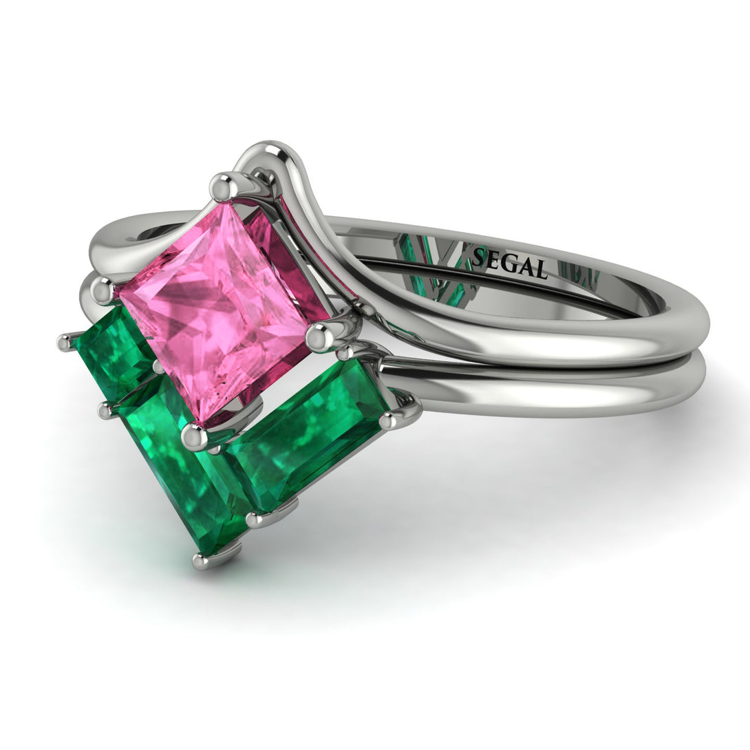Stacking Princess Pink Moissanite Ring - Elise No. 806