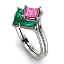 Stacking Princess Pink Moissanite Ring - Elise No. 806 image 1