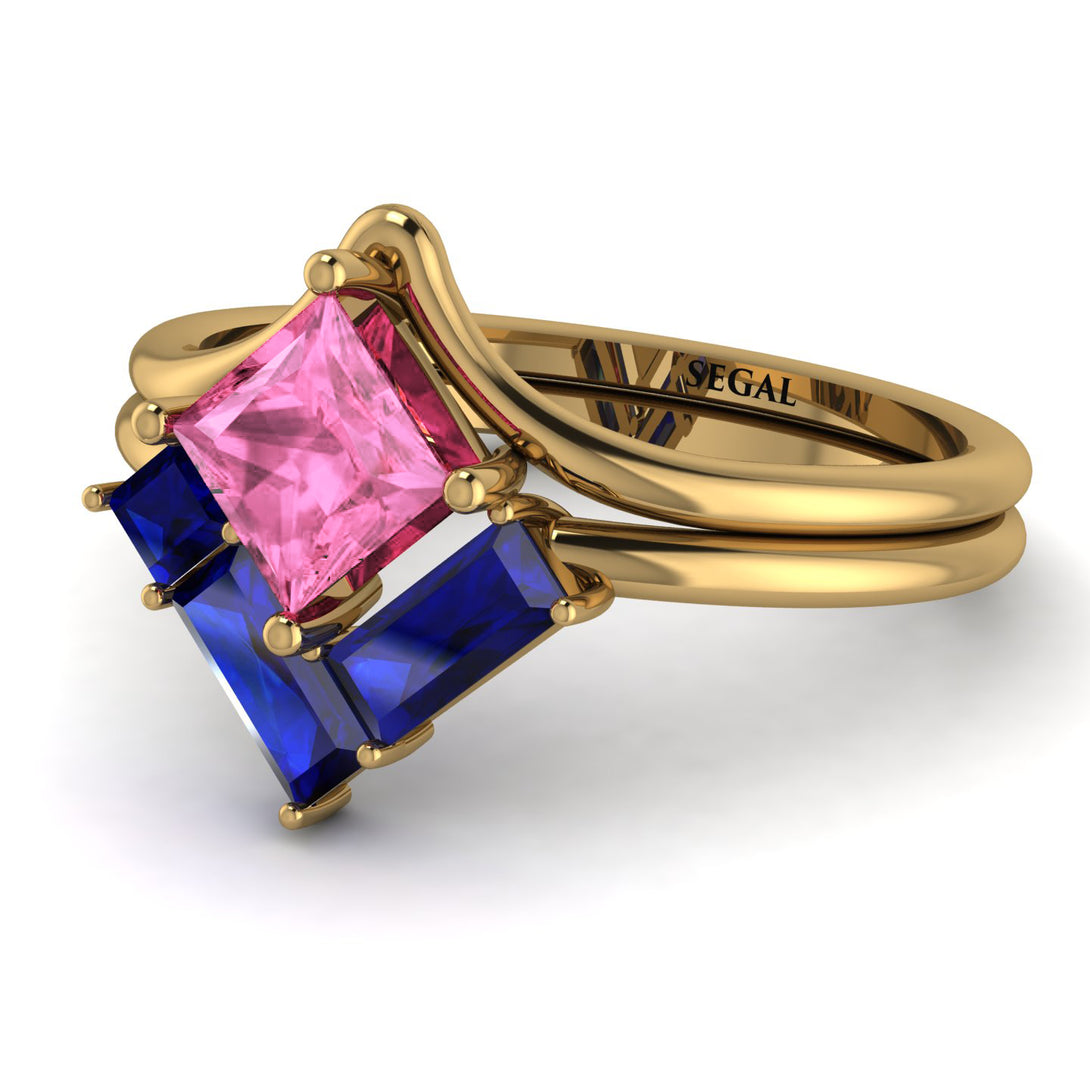 Stacking Princess Pink Moissanite Ring - Elise No. 813
