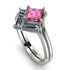 Stacking Princess Pink Moissanite Ring - Elise No. 803
