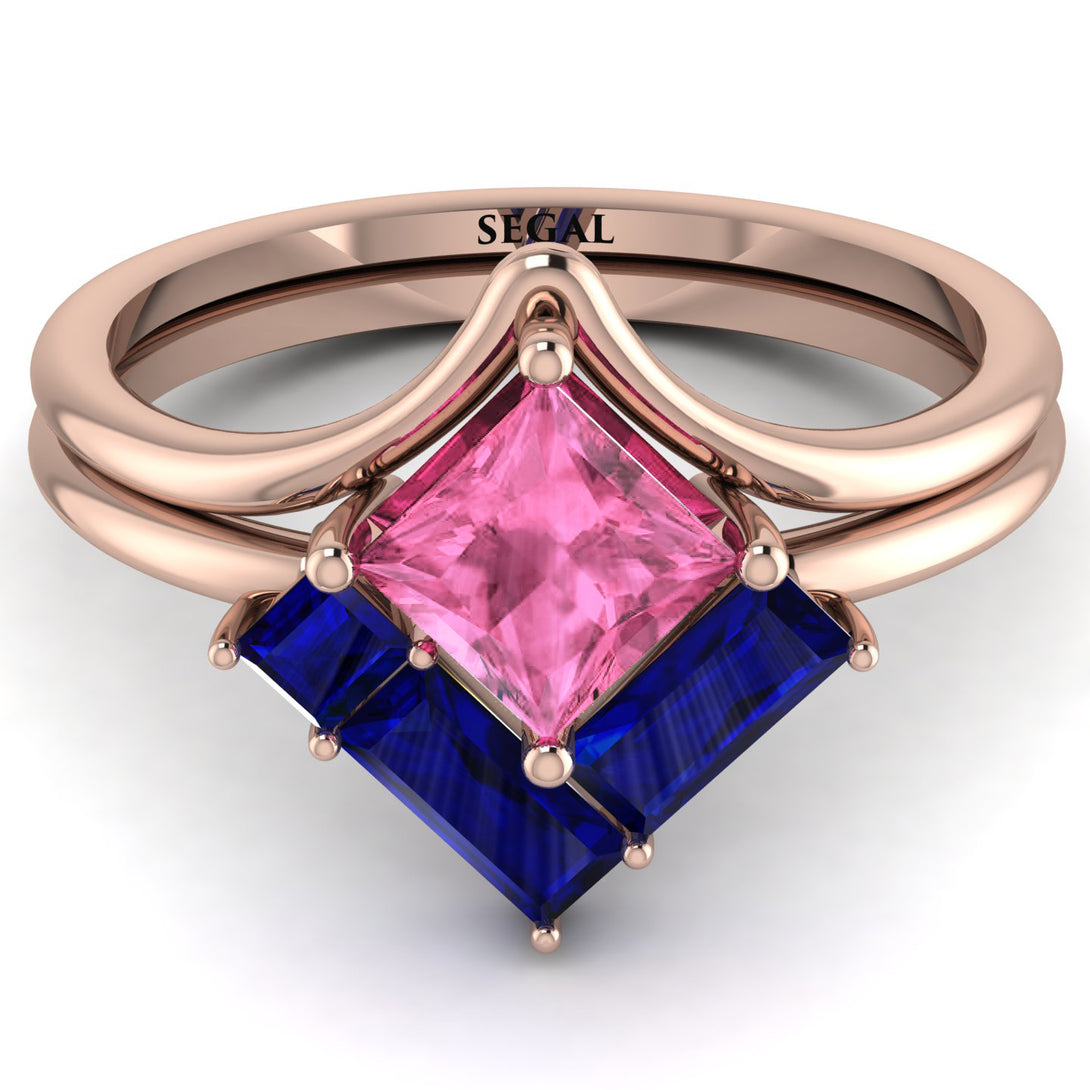 Stacking Princess Pink Moissanite Ring - Elise No. 814