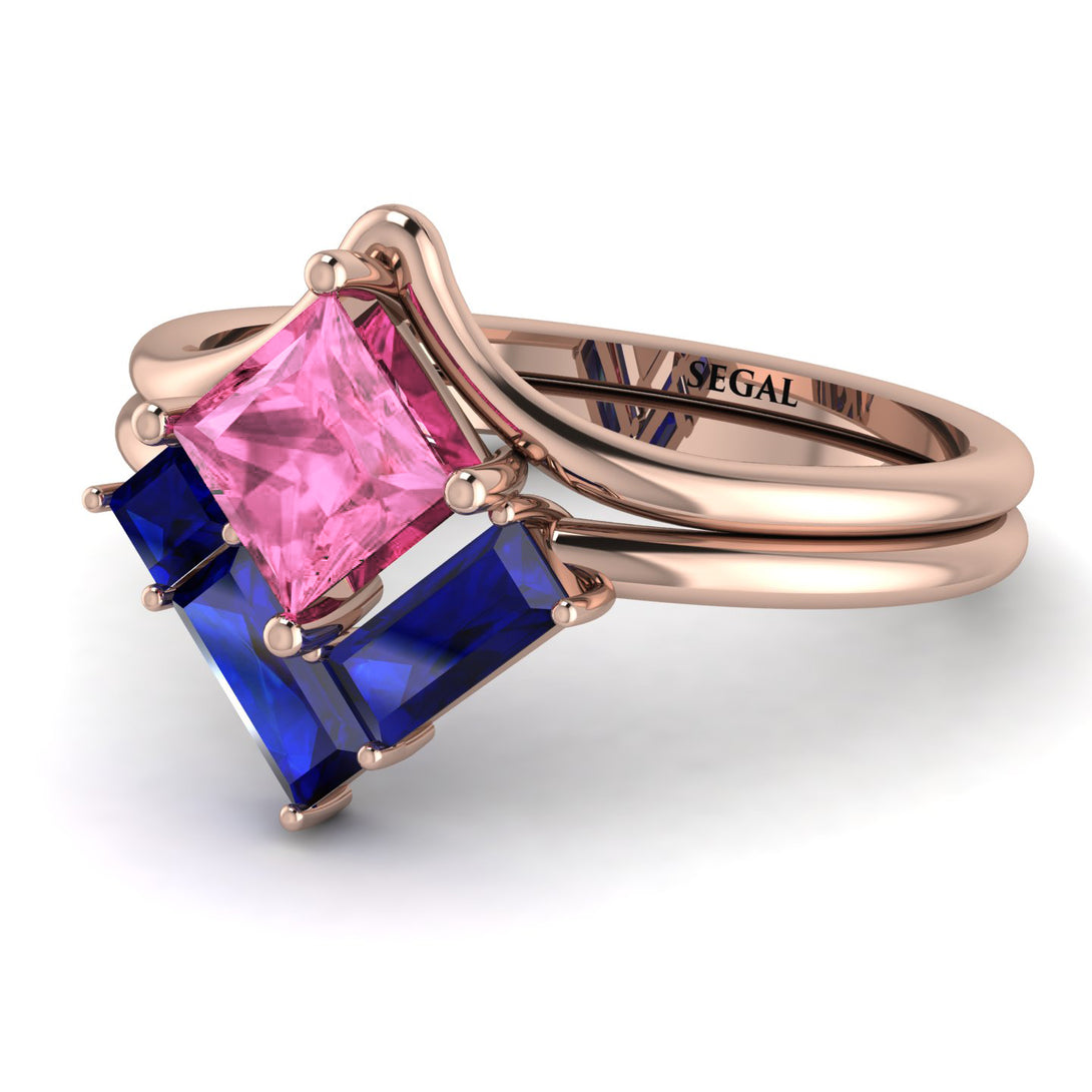 Stacking Princess Pink Moissanite Ring - Elise No. 814