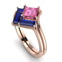 Stacking Princess Pink Moissanite Ring - Elise No. 814 image 1