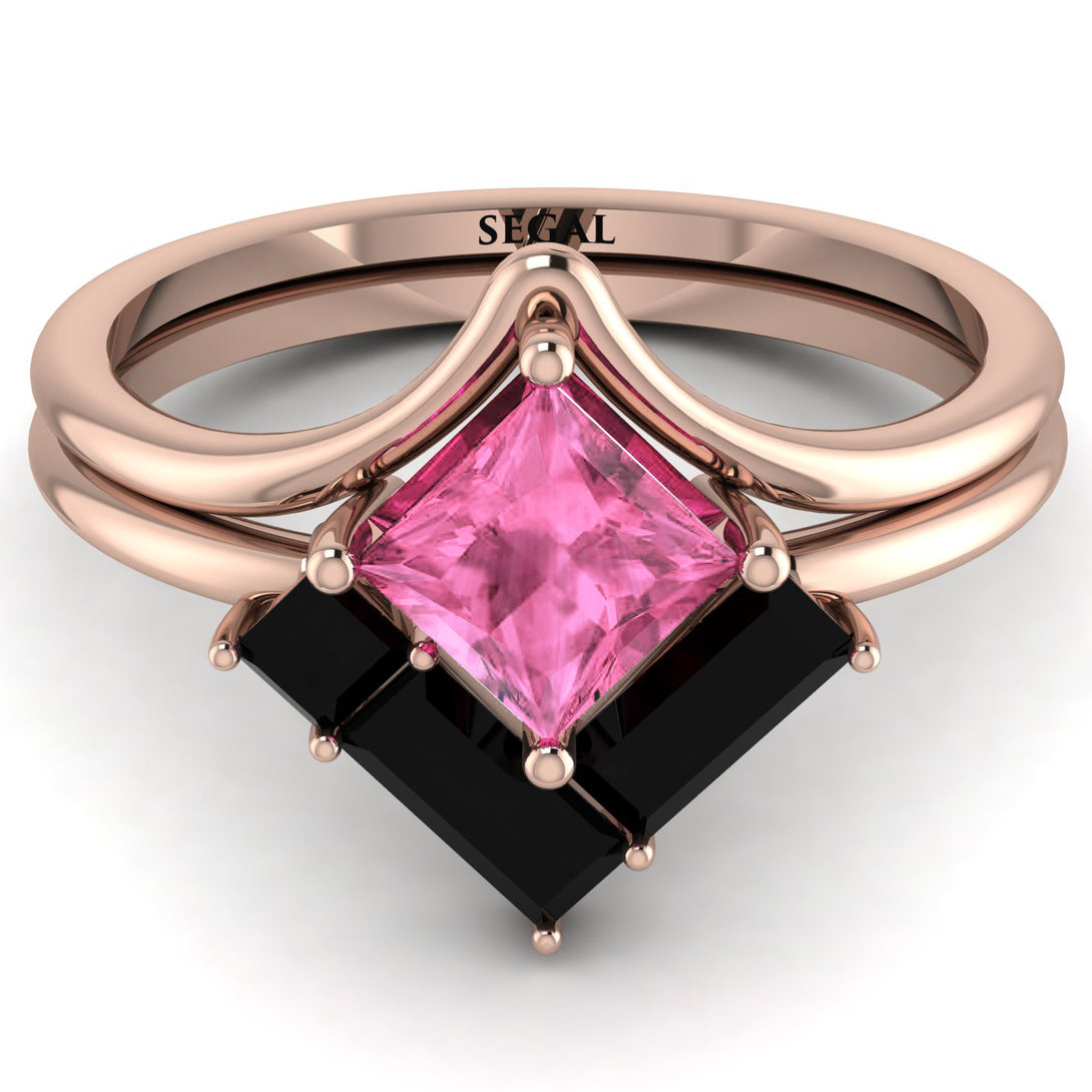 Stacking Princess Pink Moissanite Ring - Elise No. 808
