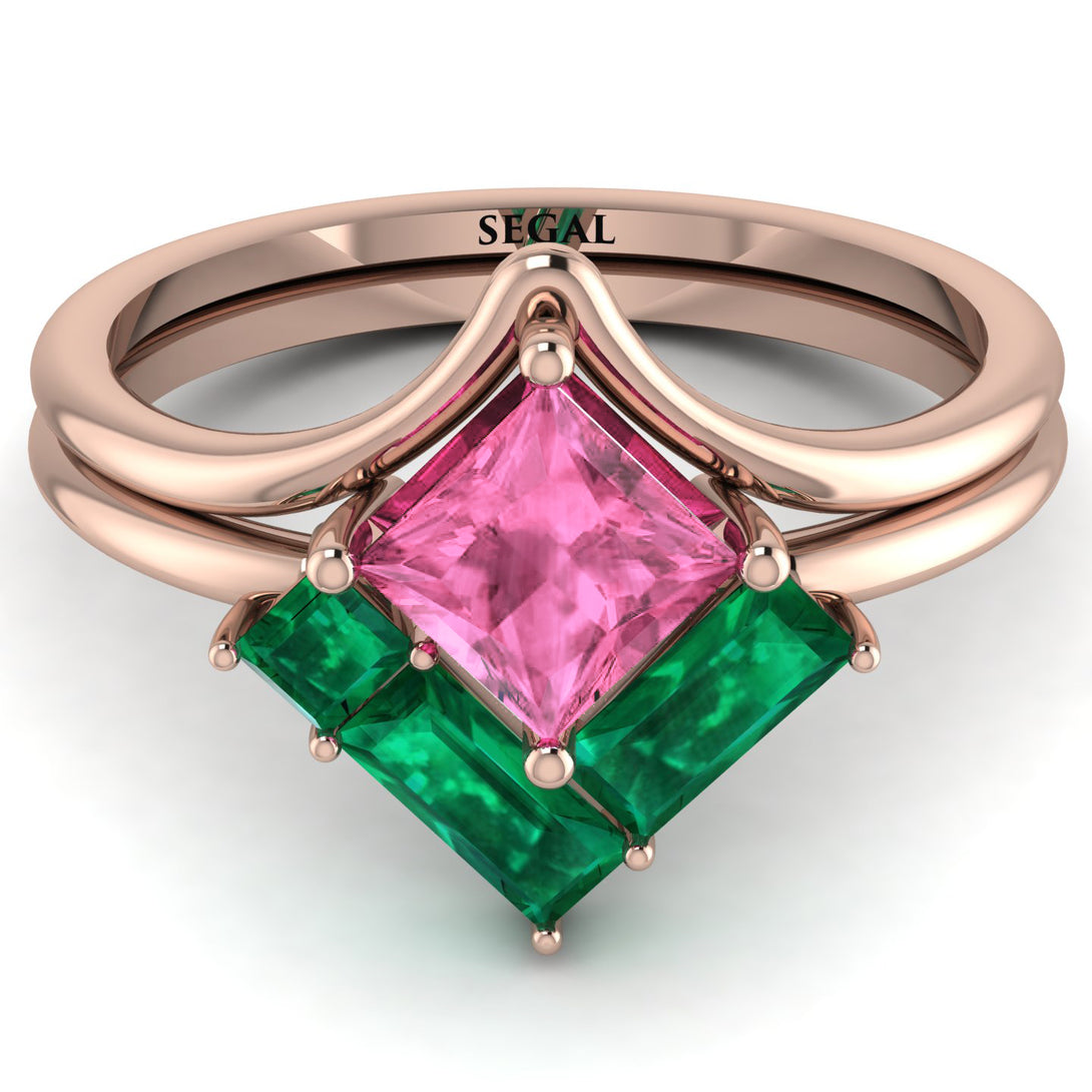 Stacking Princess Pink Moissanite Ring - Elise No. 805