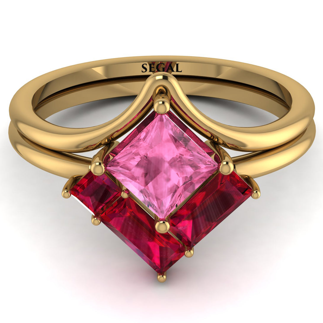 Stacking Princess Pink Moissanite Ring - Elise No. 810