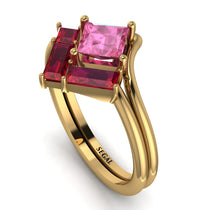 Stacking Princess Pink Moissanite Ring - Elise No. 810 image 1