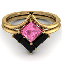 Stacking Princess Pink Moissanite Ring - Elise No. 807 image 1