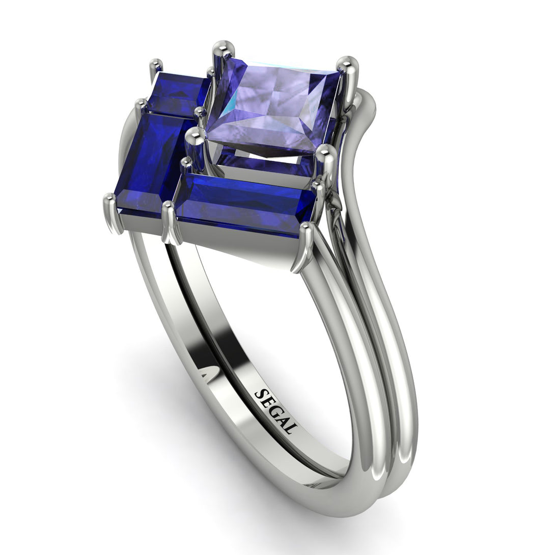 Stacking Princess Tanzanite Ring - Elise No. 215