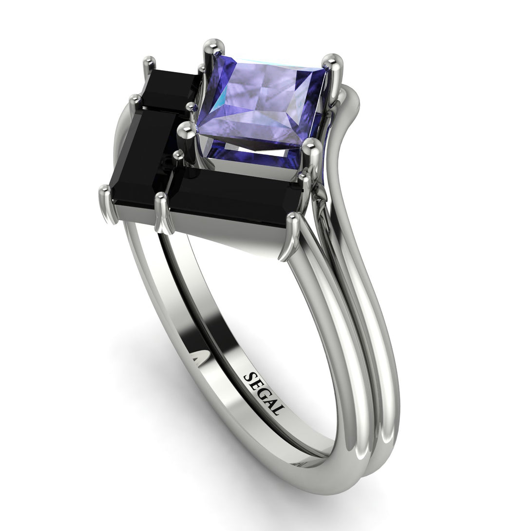 Stacking Princess Tanzanite Ring - Elise No. 209