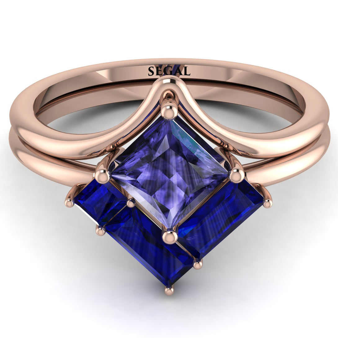 Stacking Princess Tanzanite Ring - Elise No. 214
