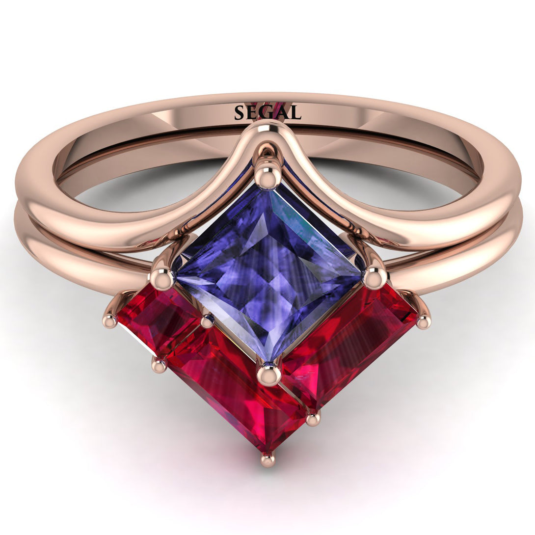 Stacking Princess Tanzanite Ring - Elise No. 211