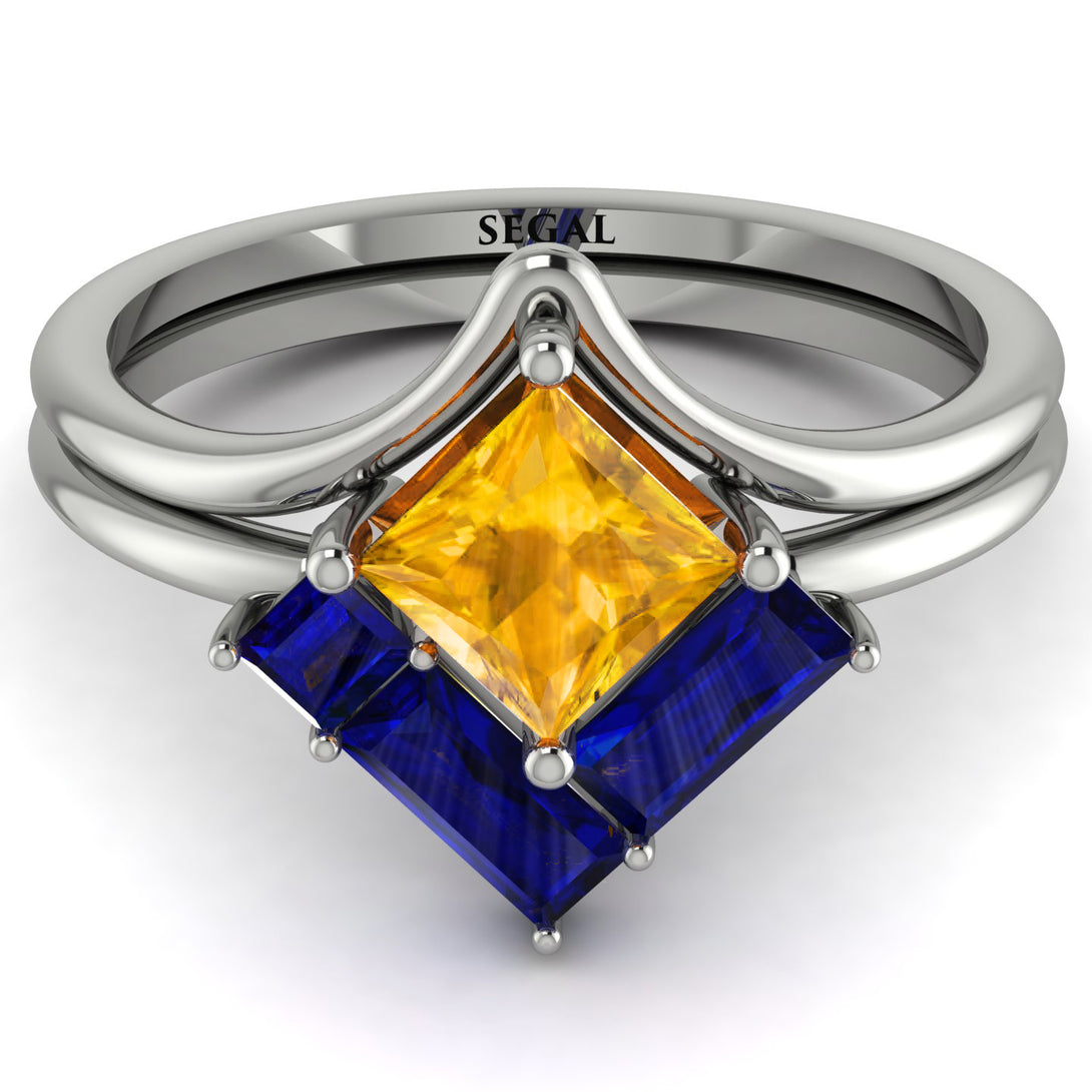 Stacking Princess Yellow Diamond Ring - Elise No. 1015