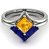 Stacking Princess Yellow Diamond Ring - Elise No. 1015
