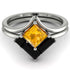 Stacking Princess Yellow Diamond Ring - Elise No. 1009 image 3