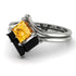 Stacking Princess Yellow Diamond Ring - Elise No. 1009