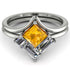 Stacking Princess Yellow Diamond Ring - Elise No. 1003