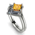Stacking Princess Yellow Diamond Ring - Elise No. 1003