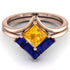 Stacking Princess Yellow Diamond Ring - Elise No. 1014