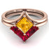 Stacking Princess Yellow Diamond Ring - Elise No. 1011
