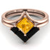 Stacking Princess Yellow Diamond Ring - Elise No. 1008 image 1