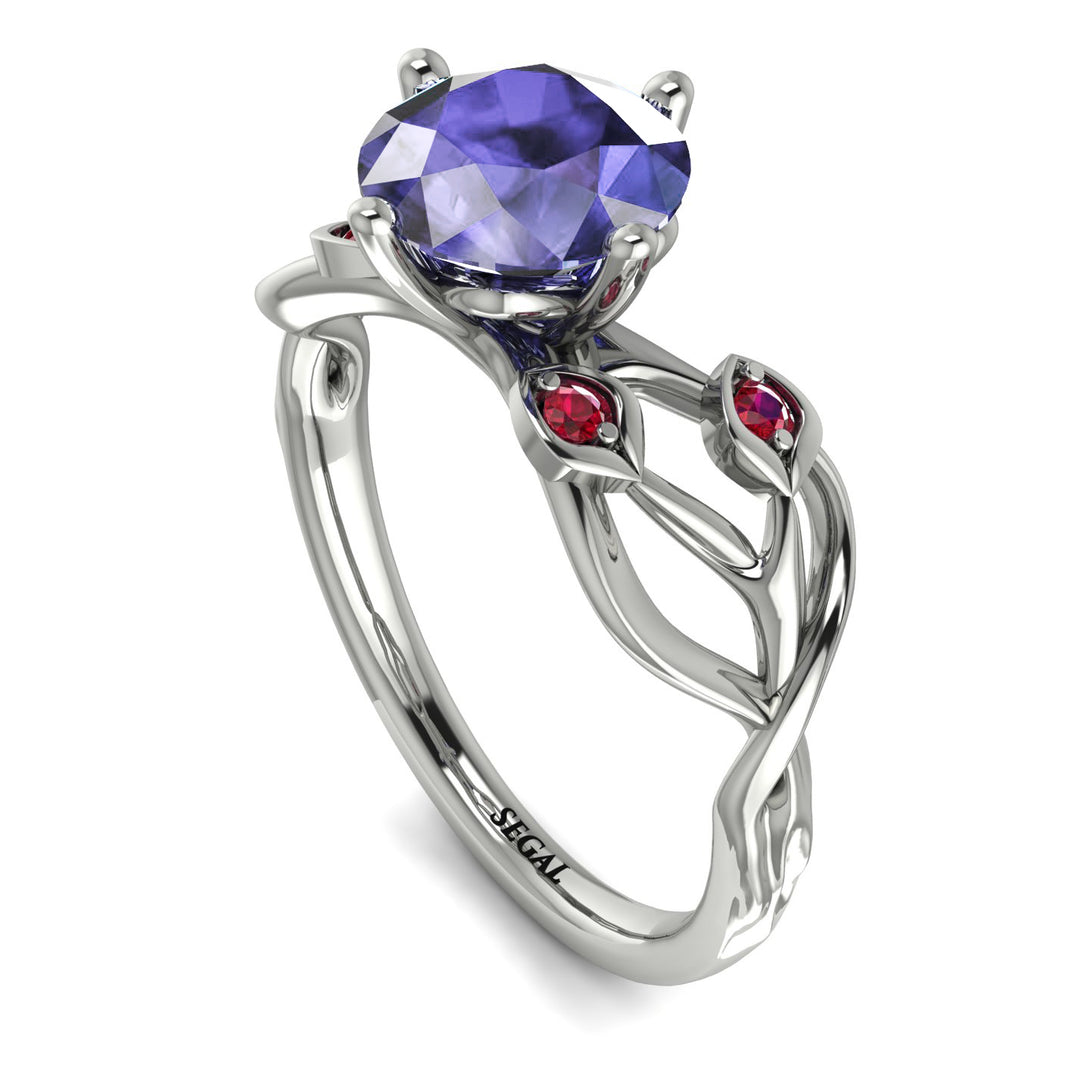 Tanzanite Blossom 14K Golden Nature Inspired Engagement Ring - Haley No. 212
