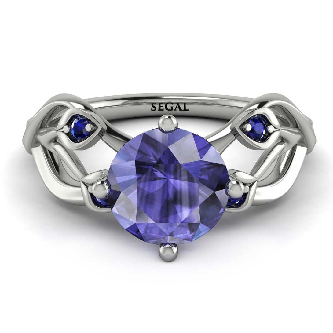 Tanzanite Blossom 14K Golden Nature Inspired Engagement Ring - HaleyNo. 215