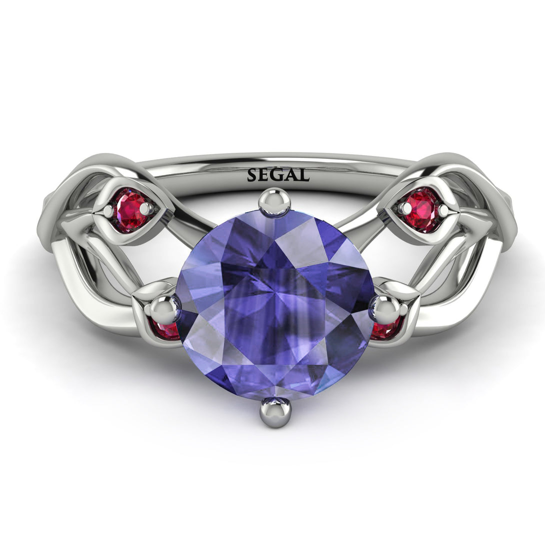 Tanzanite Blossom 14K Golden Nature Inspired Engagement Ring - Haley No. 212