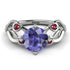 Tanzanite Blossom 14K Golden Nature Inspired Engagement Ring - Haley No. 212 image 2