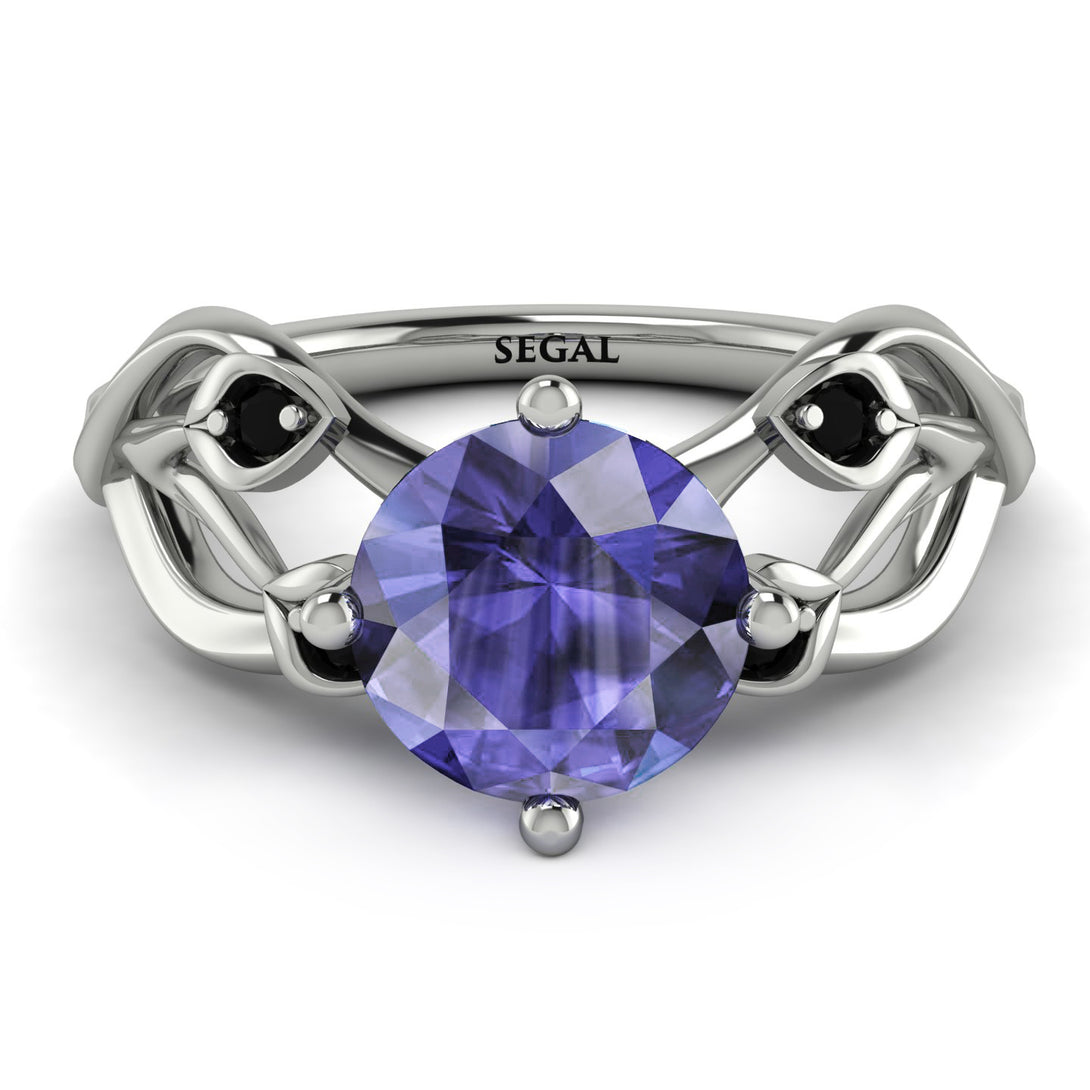 Tanzanite Blossom 14K Golden Nature Inspired Engagement Ring - Haley No. 209