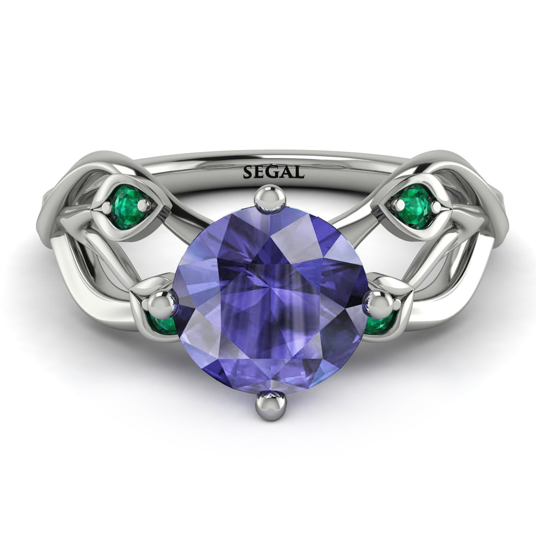 Tanzanite Blossom 14K Golden Nature Inspired Engagement Ring - Haley No. 206